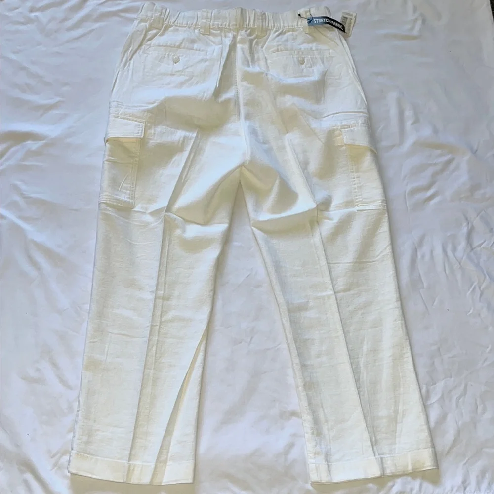 Roundtree & Yorke White Cargo Pants Utility Style